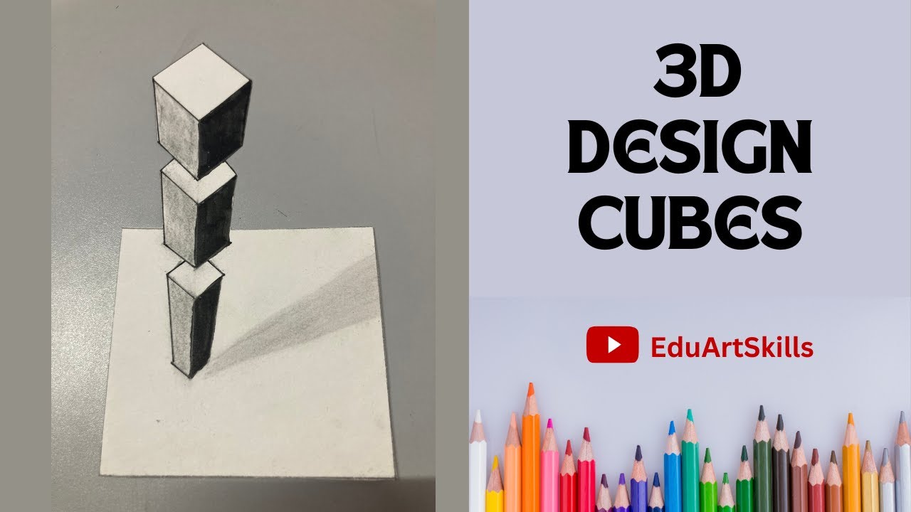 Simple 3d Cube Drawing Shading Step By Step Rules Tutorial For