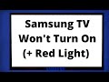 Solved: Samsung TV Won't Turn On With Red Light Flashing