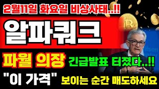 [알파쿼크 코인] 파월 의장 긴급속보 발표 터졌습니다..!! \