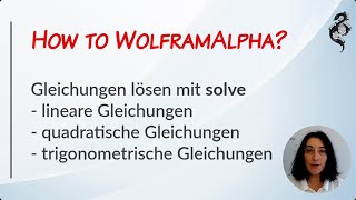 WolframAlpha Tutorial 04: Solve equations with solve