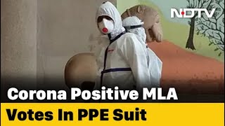 Congress MLA Who Has Coronavirus Votes In PPE Suit For Rajya Sabha Polls