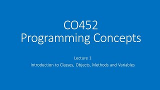 2021 BlueJ Lecture 1 - Classes and Objects