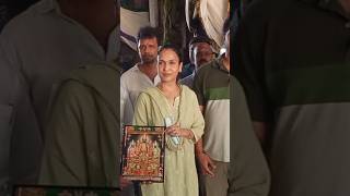 Actor Rajinikanth's daughter Soundarya Darshan in Arulmigu Kallalagar Temple, Alagarkovil, Madurai