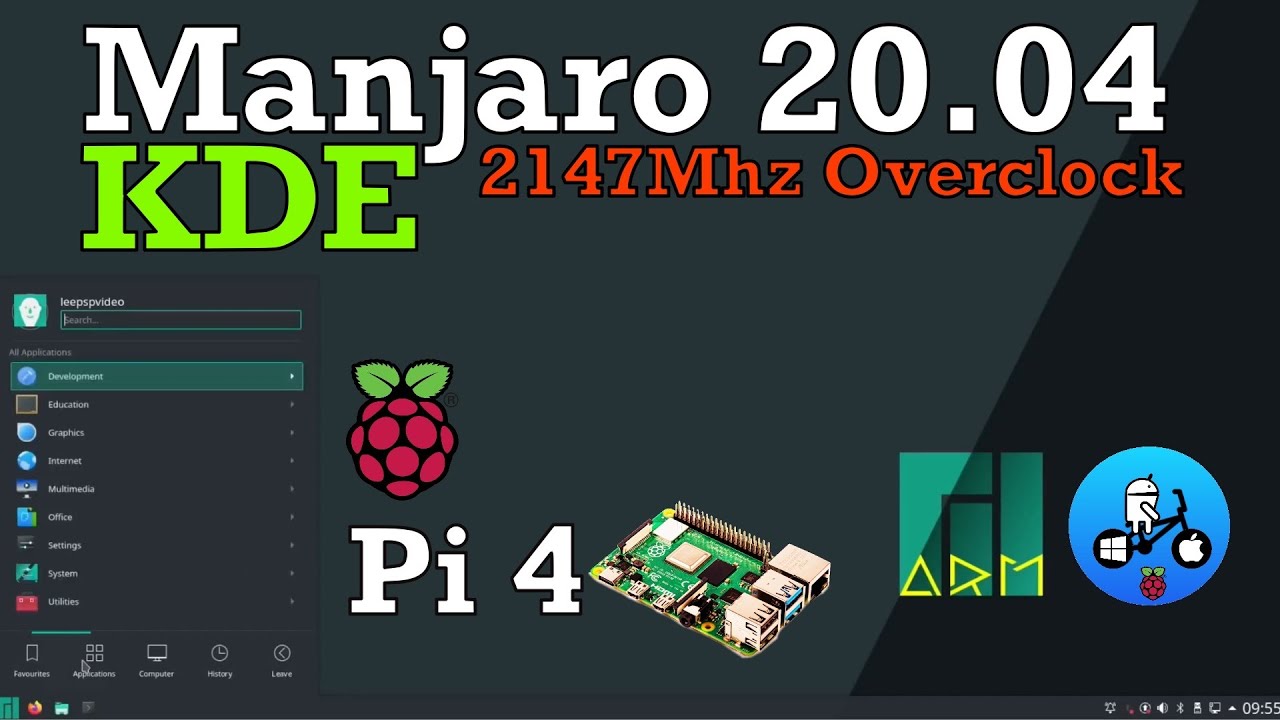 Manjaro 20.04 Lysia KDE. Raspberry Pi 4 Overclocked To 2147mhz - YouTube