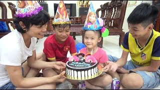 Happy birthday day cake with Abckkidtv Misa and family fun for kids - Happy birthday song for baby
