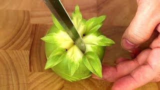Apple Fruit Carving - TRICKS WITH FRUITS AND VEGGIES