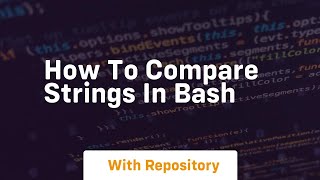how to compare strings in bash