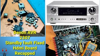 Denon AVR 2307 Standby Light Blinking and Hdmi Board Full Recovery and Recapped in Tamil