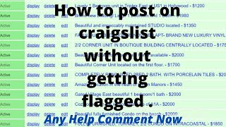 Craigslist Posting Tricks How To Post On Craigslist Without Getting Flagged Craigslist Tutorial
