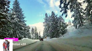 Driving up to Bogus Basin Ski Resort, Beautiful winter scenery! 01/15/2020