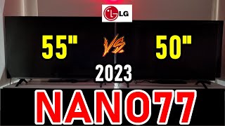 LG NANO77 Smart TV 4K NanoCell 2023: 55 PULGADAS vs 50 PULGADAS / Diferencias y Similitudes