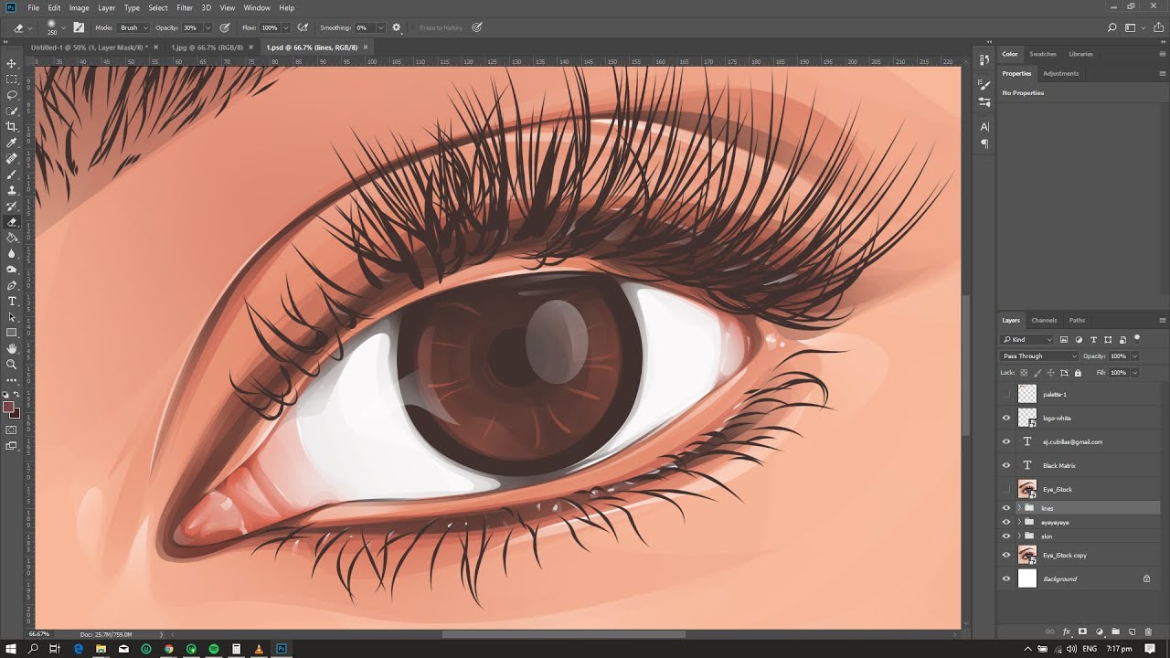 EYE Vector Art / Vexel Art / Cartoon Effect Photoshop [SPEED ART] - YouTube