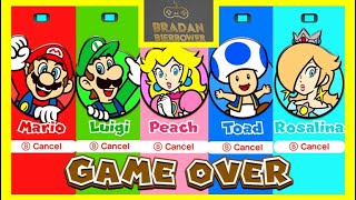 Super Mario 3d World - Game Overs (All Characters)