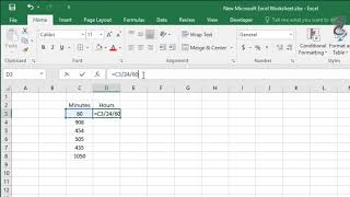 How to Convert Minutes to Hours in Excel