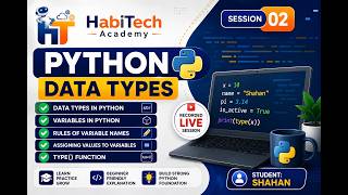 Python Beginner - Lecture 2 | Data Types, Variables & Type Function