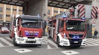 APS Maxicity + AV Punto + AutoScala MAN VIgili del Fuoco Milano/Milano fire dept. unit responding