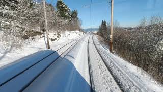 TRAM DRIVERS VIEW: Sunny Winter Day Downhill Gråkallbanen 26.02.2020