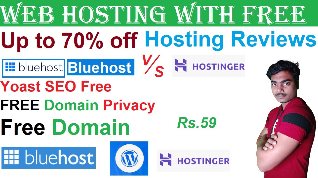 Bluehost Vs Hostinger 😱 Web Hosting With Free Domain 70% Off Best Cheap ...