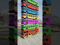 Mixed Rainbow Colour Cars & Buses Fall Crash #7 - BeamNG.Drive