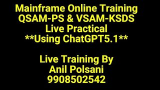VSAM KSDS vs QSAM PS COBOL Write Statement | New Batch Each Month 2025 | Anil Polsani | 9908502542