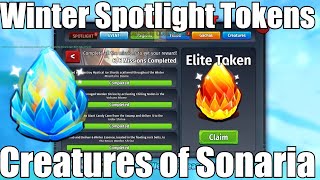 How to get Regular \u0026 Elite Tokens in Creatures of Sonaria (Winter Spotlight) ALL STEPS