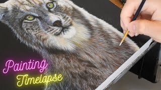 Timelapse Painting | ANIMAL ART| Painting a Lynx in Acrylics