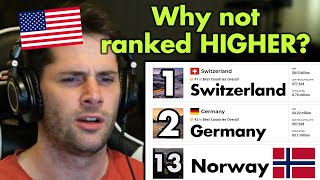 American Reacts to Norway Ranked the 13th Best Country in the World