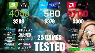 RTX 4060 8GB vs ARC B580 12GB vs RX 6700 10GB | R9 - 7950X3D | 1080p - 25 Games Tested