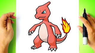 Como DESENHAR o CHARMELEON - Cómo DIBUJAR a CHARMELEON - Pokemon Drawing Tutorial