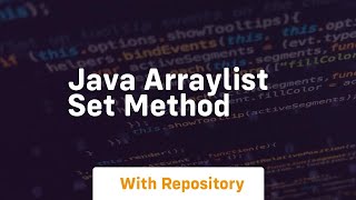 java arraylist set method