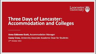 Three Days of Lancaster - Accommodation and Colleges