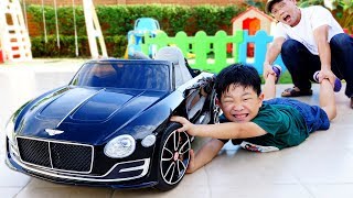 전동차 같이 타면 재미있어요! 예준이와 아빠의 벤틀리 자동차 장난감 조립놀이 숨바꼭질 Bentley Power Wheels Car Toy Video for Kids