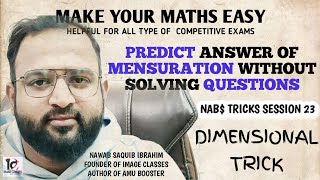 Dimensional Trick | Nab$ Tricks Batch | Nawab Sir (Mathematics Tricks)