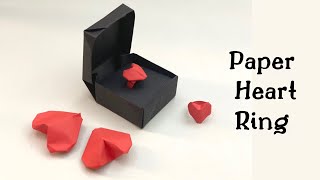 How To Make : DIY Paper Heart Ring / DIY Paper Ring Box / Paper Craft / How to make paper things