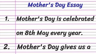 Mother's Day Essay in English 10 Lines || Paragraph on Mother's Day