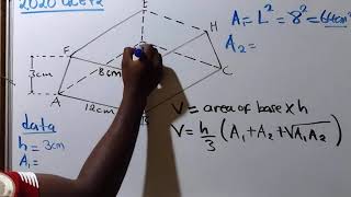 2020 GCE Mathematics p2-Volume of a frustum