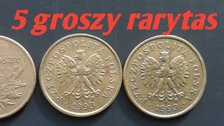 5groszy 1993 moneta rzadko spotykana warta zachowania.