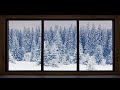 4k 10 hours snowing outside window relaxing gentle calming