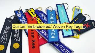 Custom Logo Embroidery Key Tags \u0026 Woven Keychains