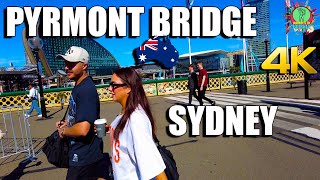 Sydney Sunny Day Pyrmont Bridge Walking Tour 4K #Australia #Sydney