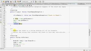 Tut 022 - Stack with LinkedList in Java Cont'd