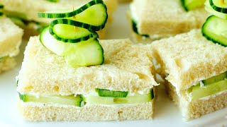 BEST Cucumber Tea Sandwiches ➡ Yummy Cream Cheese Spread 👌🏻 Fancy Garnish 🥒
