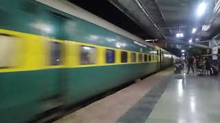 SECR Umaria Railway station skip train no 12536 Raipur Lucknow Garib Rath Exp with WAP7 High speed