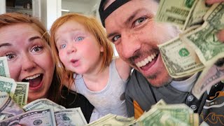 BEST DAY EVER 1000 - The Family Surprises People with $1,000  (Adley learns to help others)