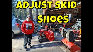 HOW To ADJUST Both Rear And Side SKID SHOES On a HONDA HSS724-928-1332 SNOWBLOWER!