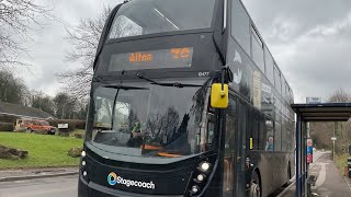 Bus ride on ADL Enviro400 MMC 407 DCD (SN65 OBK) route 38 to Alton company stagecoach south