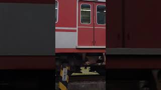 遮断機のない踏切と満開のレンゲ畑 (神戸電鉄三田線)　Railroad Crossing Without Gates (Kobe Railway Sanda Line)