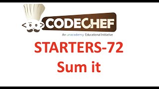 Sum it | Codechef Starters 72
