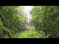 relaxing waterfall on a foggy day 10 hours 4k