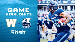 CFL Game Highlights - Toronto Argonauts vs. Winnipeg Blue Bombers – July 4, 2022